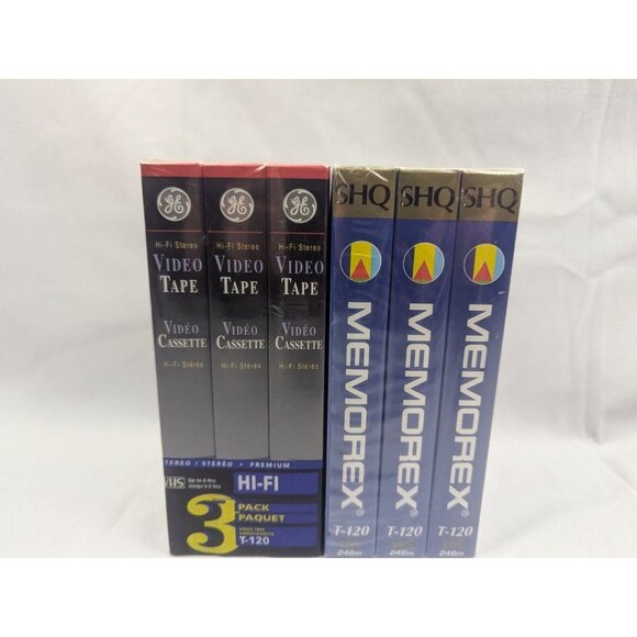 VHS Blank Lot Video Cassette Tape Memorex GE SHQ 120 6 VHS - Picture 4 of 6